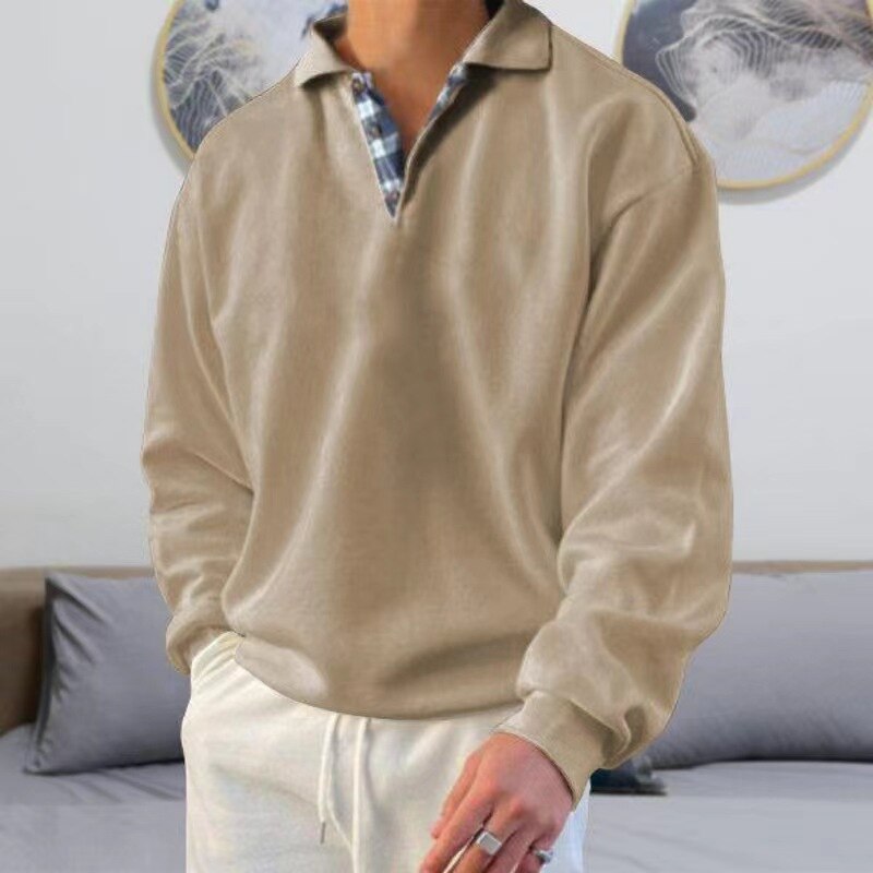 Pull en laine châle marron pour homme - LuxeStyle