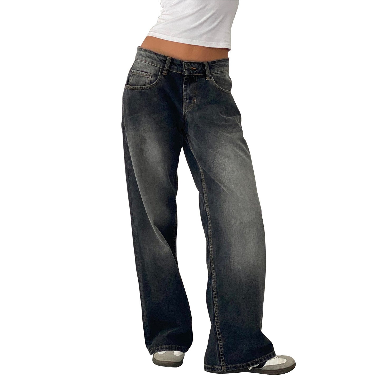 Jean Femme Décontracté Taille Élevée Relâché