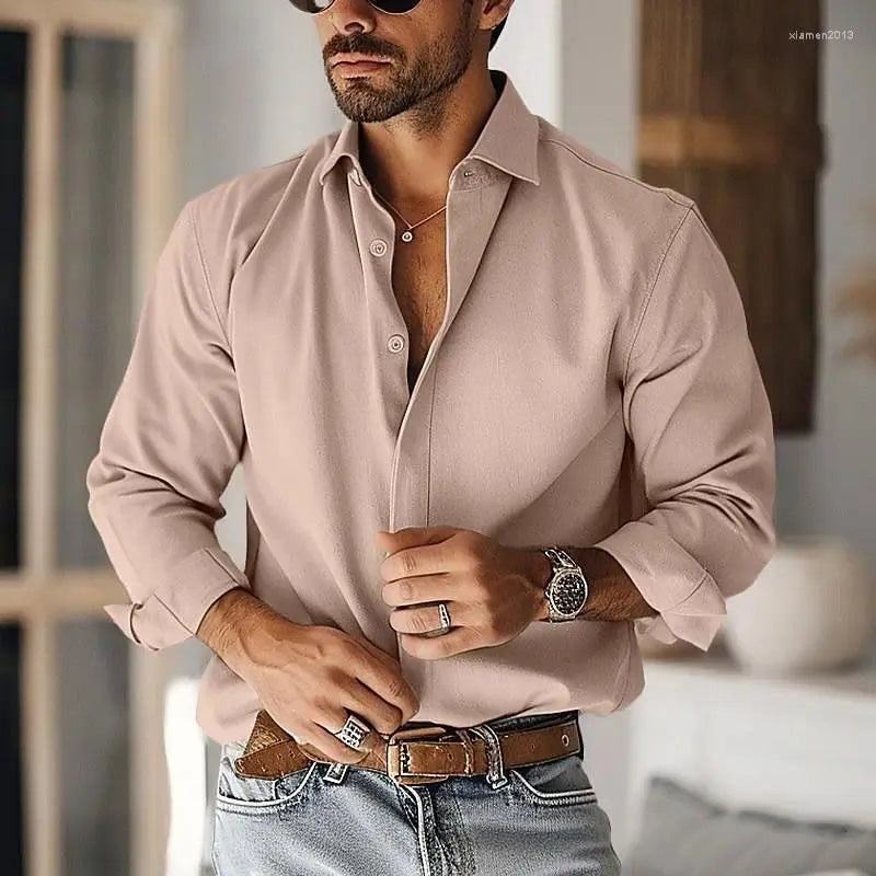 Chemise Homme Élégante Manches Longues pour Soirée
