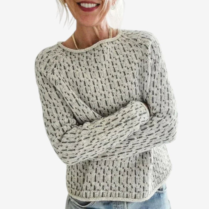 Pull Femme Col Rond Imprimé Élégant - LuxeStyle