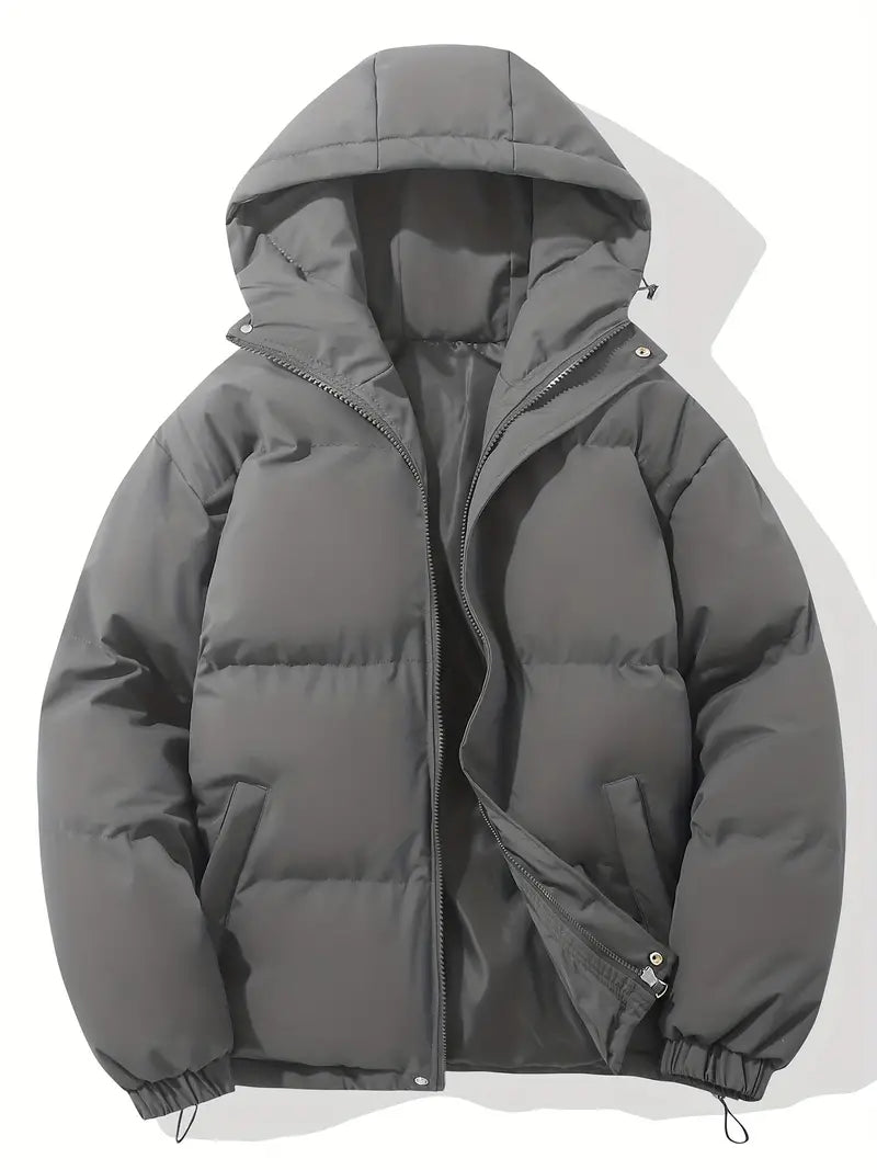 Parka Douillet à Capuche pour Homme avec Fermeture Éclair