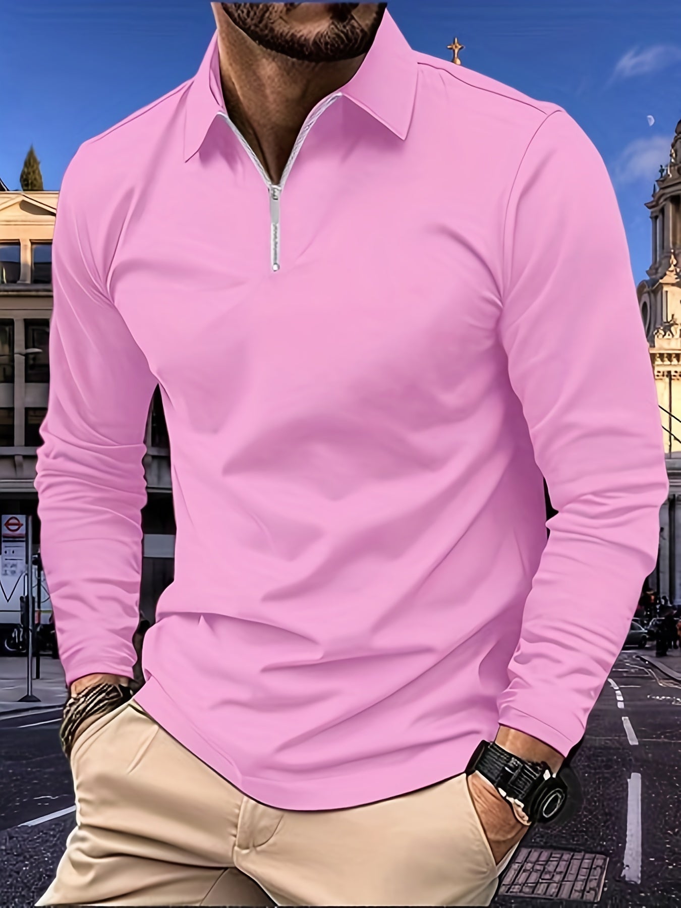 Chemise Homme Classique à Fermeture Éclair pour Chaque Jour