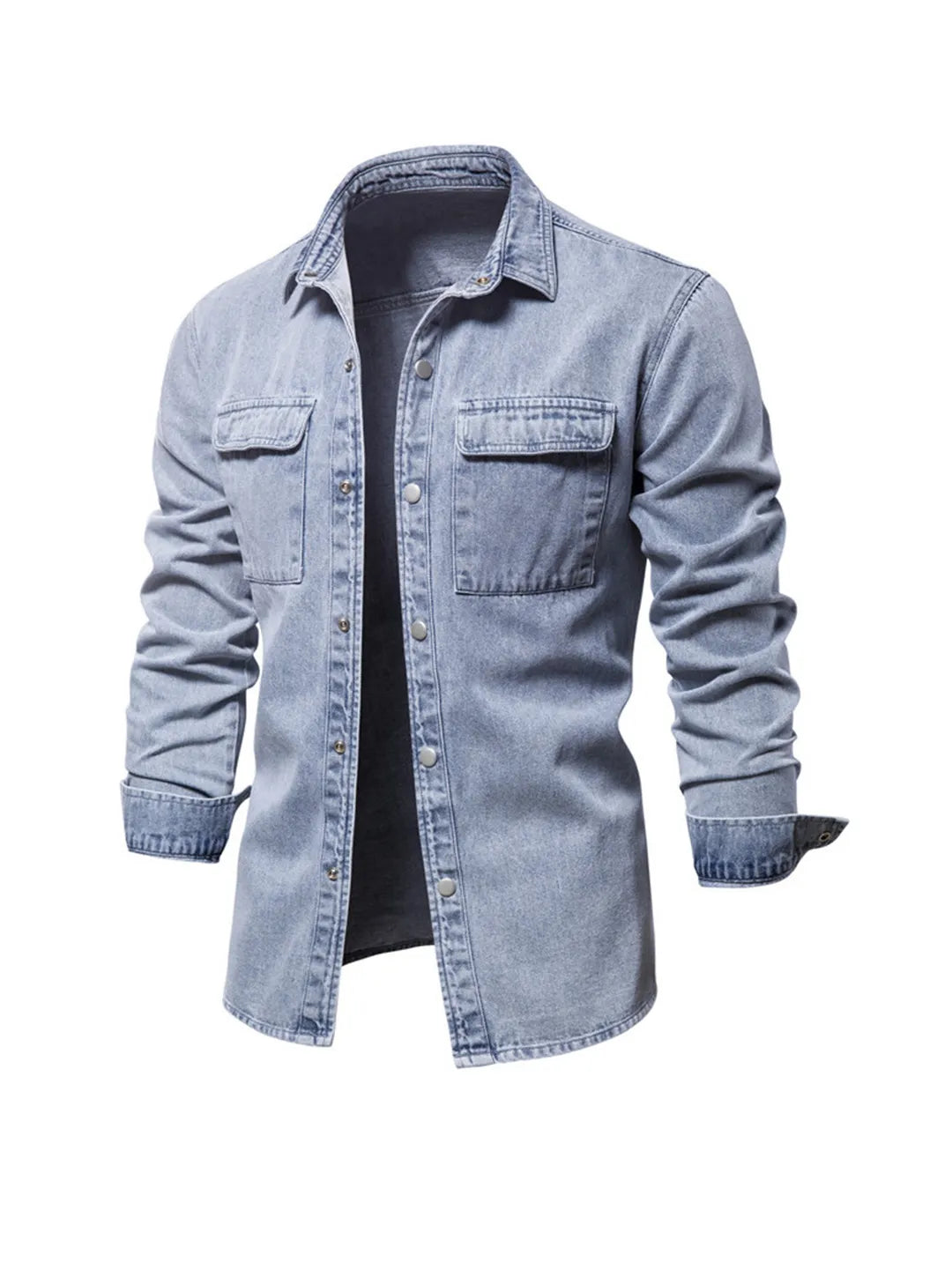 Chemise Denim Foncé Élégante pour Homme - LuxeStyle