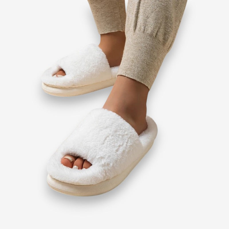 Chaussons Confortables Fourrure Luxe Antidérapants