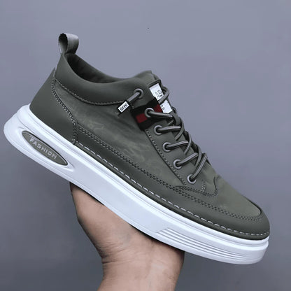 Baskets Homme Cuir Gris Sport
