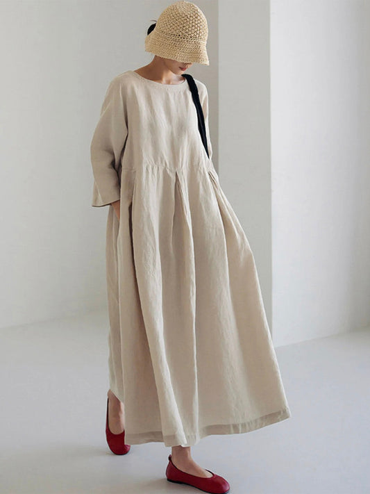 Robe Longue Femme Lin Élégante, Confortable et Chic - LuxeStyle