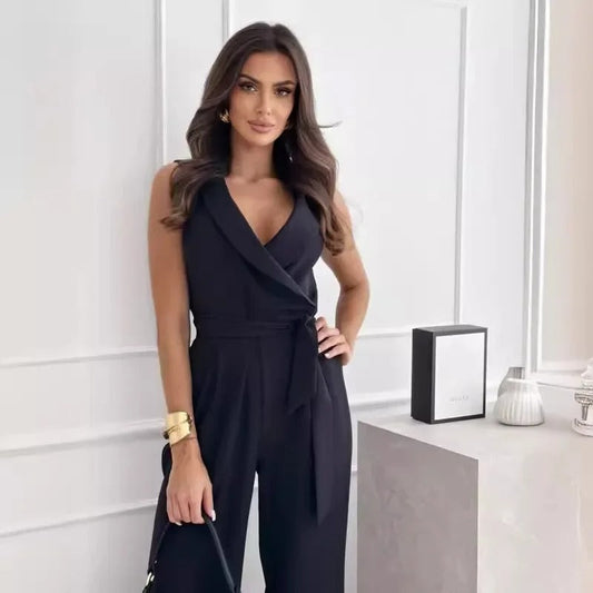 Ava - Combinaison Chic avec Ceinture et Coupe Détendue - LuxeStyle