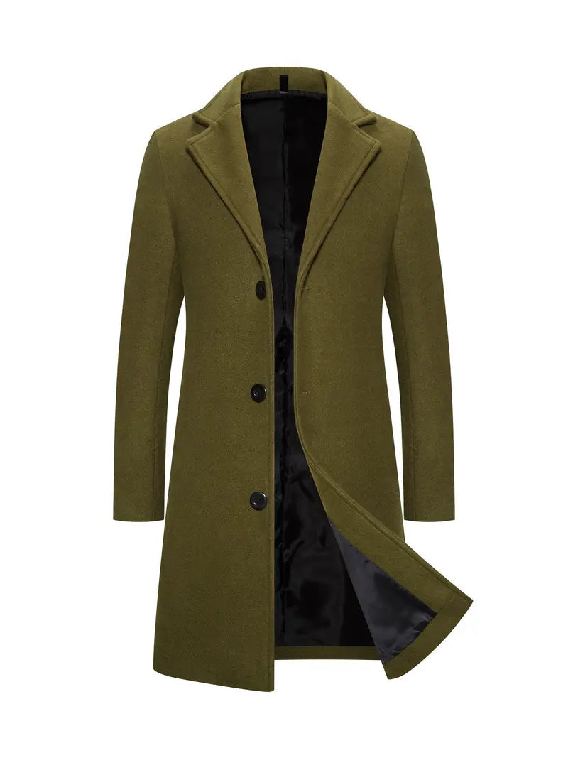 Trench-coat Élégant Boutonné pour Homme