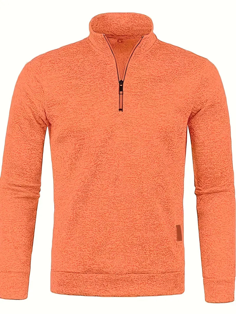 Pull en polaire marine avec fermeture éclair pour homme