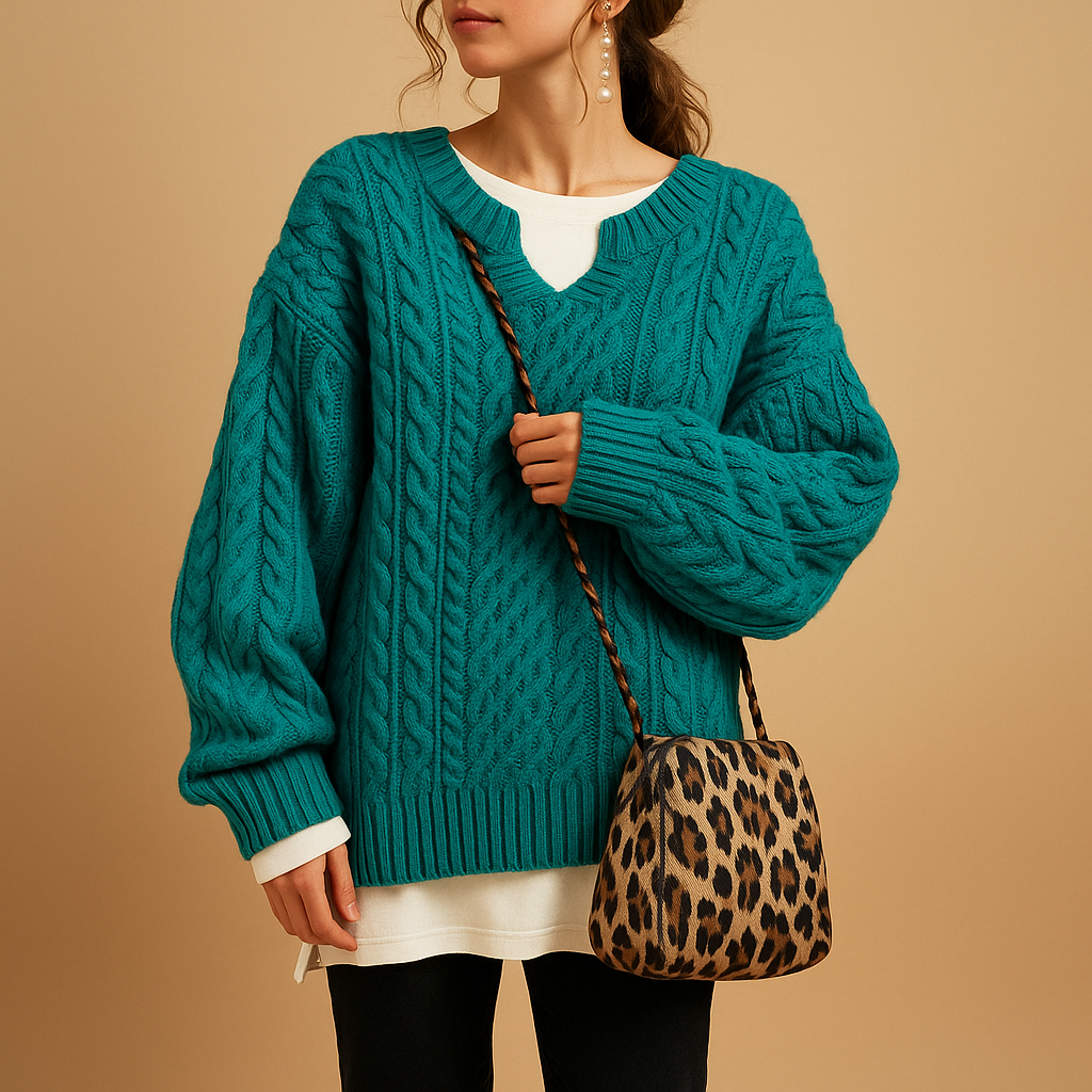 Pull Femme Col V Décontracté