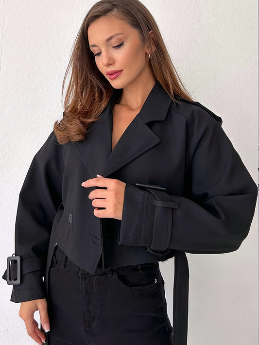 Veste Courte Élégante Ceinturée Style Rétro - LuxeStyle