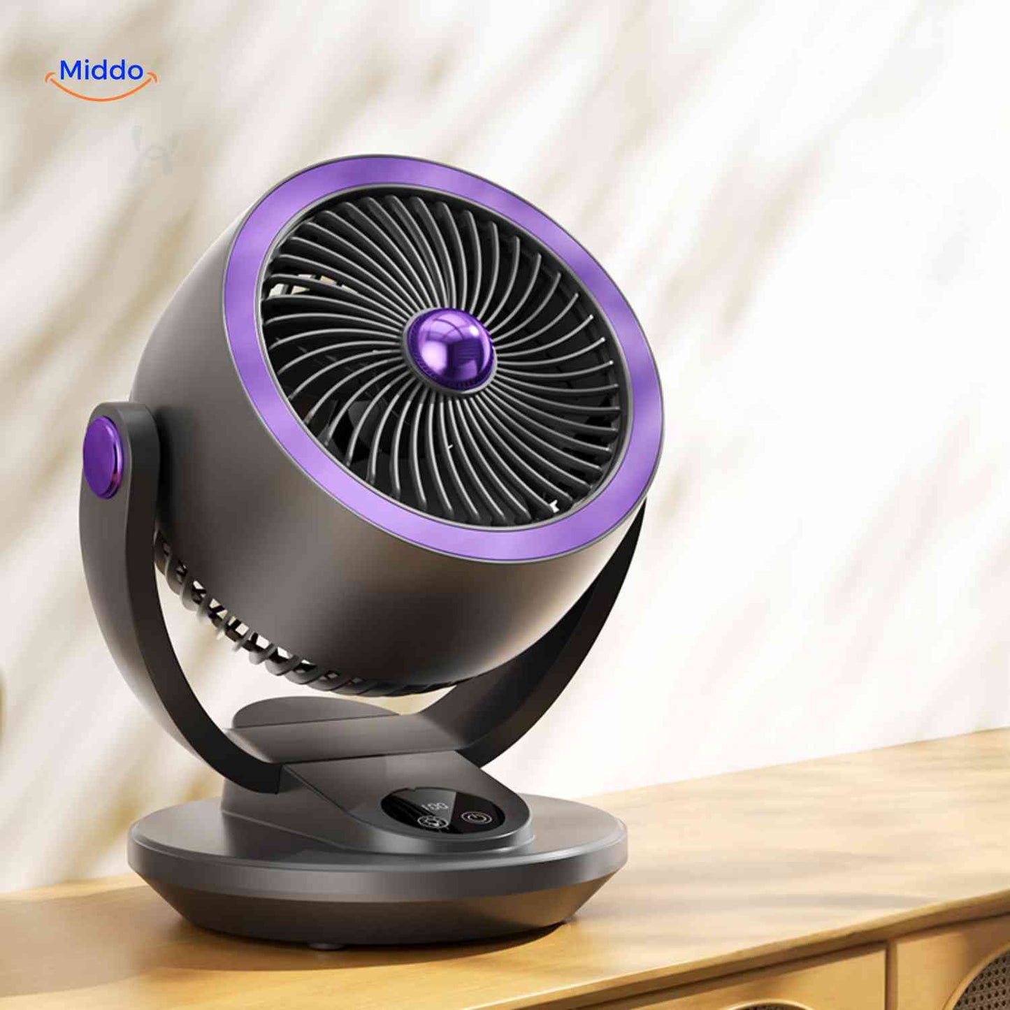 Ventilateur de Bureau Compact Noir Violet