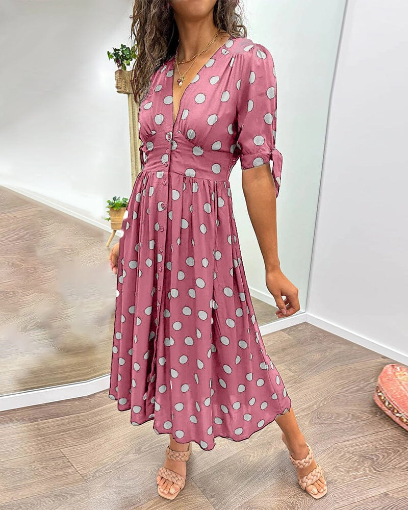 Robe Chic à Pois pour Femme Élégante