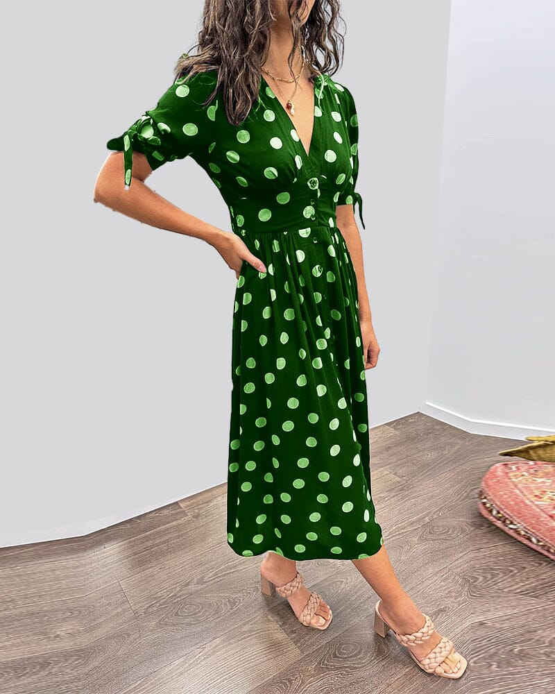 Robe Chic à Pois pour Femme Élégante