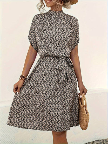 Robe Été Florale avec Ceinture pour Femme