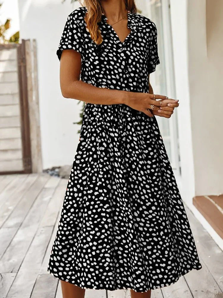 Robe Été Mi-Longue pour Femme avec Ceinture Ajutable