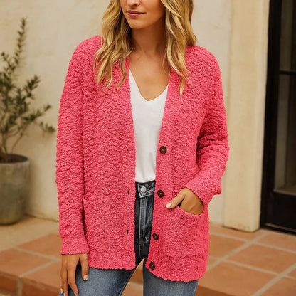Veste Plush Féminine – Gilet Douillet Confort avec Poches