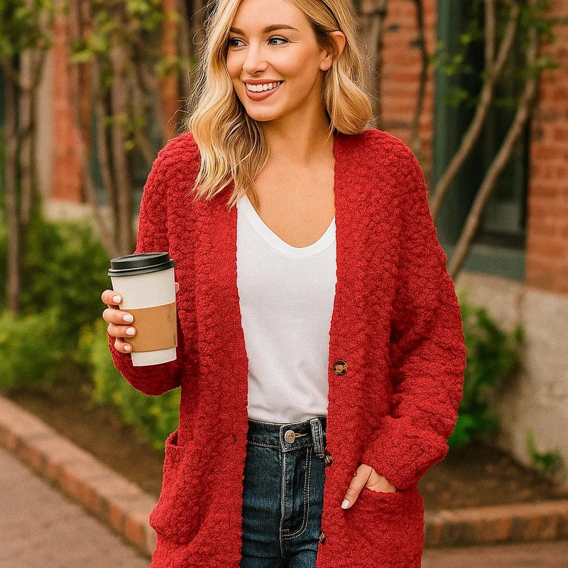 Veste Plush Féminine – Gilet Douillet Confort avec Poches