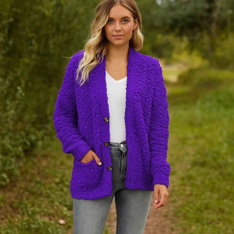 Veste Plush Féminine – Gilet Douillet Confort avec Poches