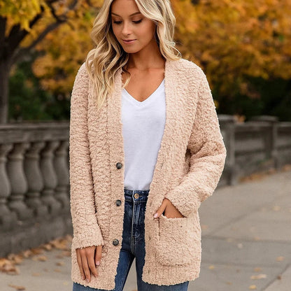 Veste Plush Féminine – Gilet Douillet Confort avec Poches