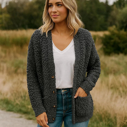Veste Plush Féminine – Gilet Douillet Confort avec Poches