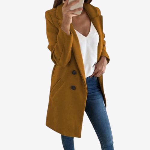 Manteau femme élégant avec poches et col classique