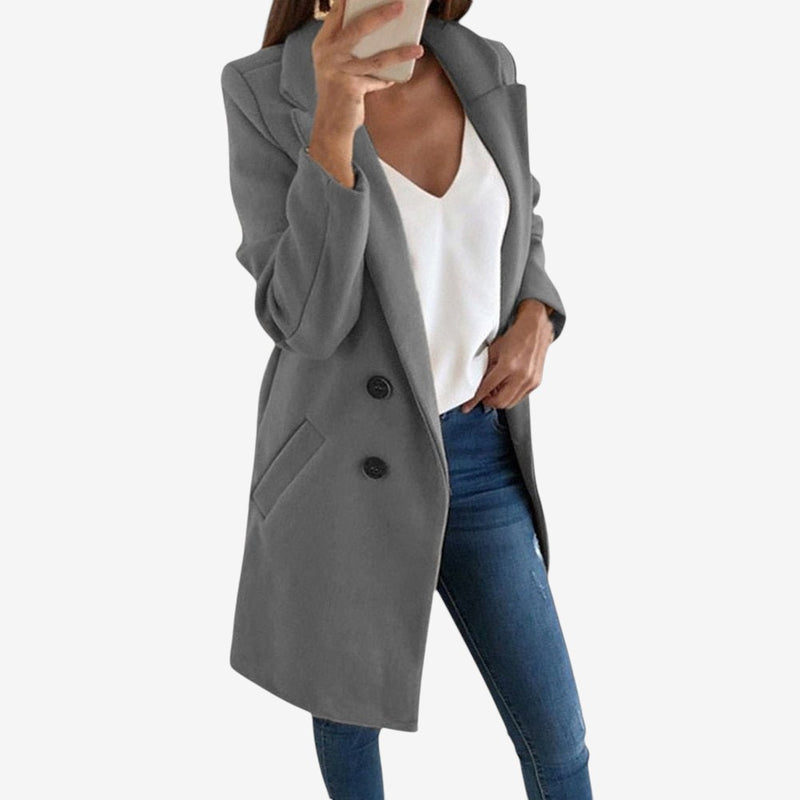 Manteau femme élégant avec poches et col classique