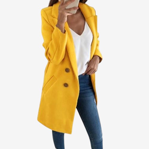 Manteau femme élégant avec poches et col classique