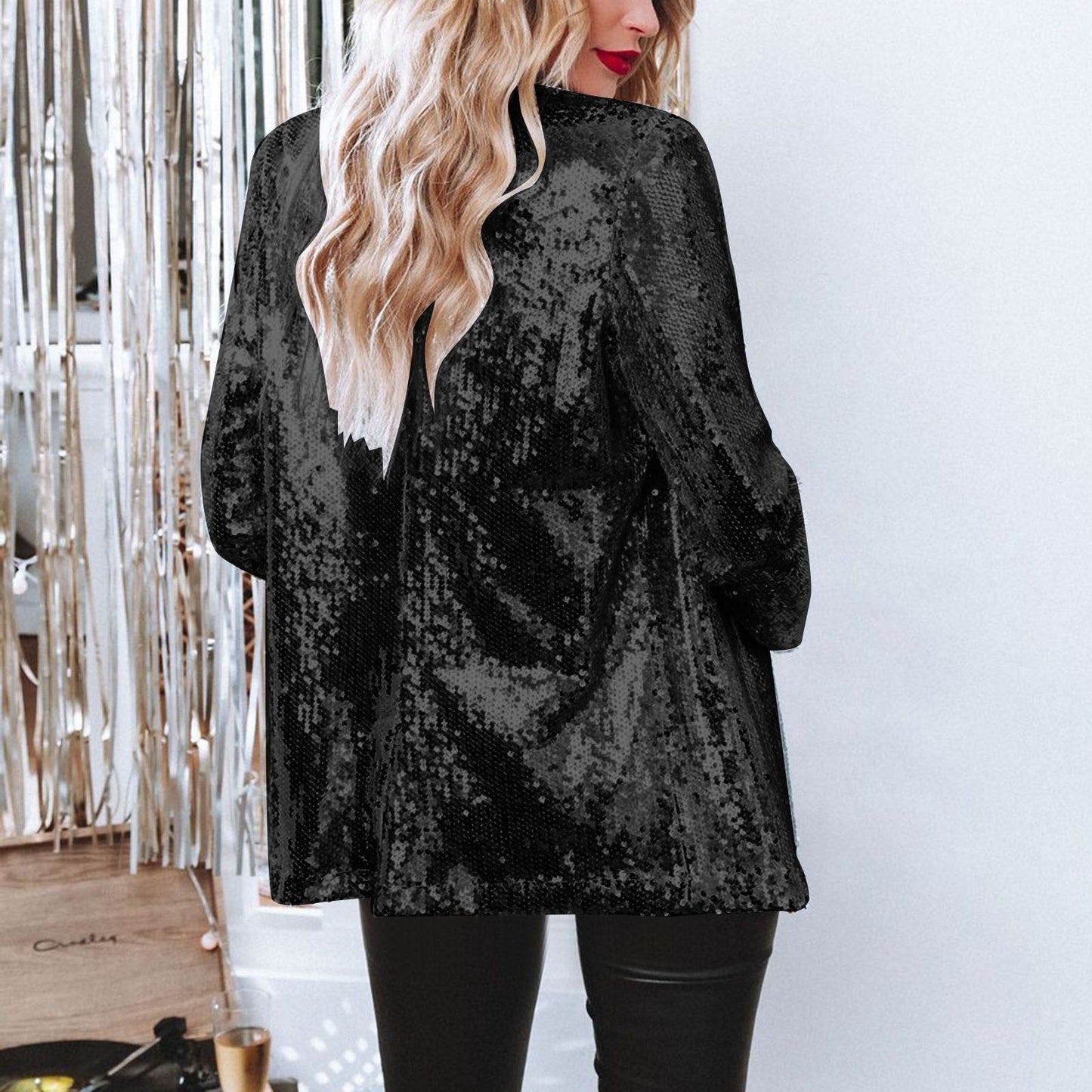 Blazer Élégant à Paillettes Glamour Femme - luxestyle