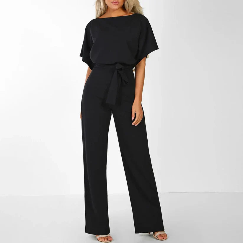 Combinaison Femme Chic avec Nœud Délicat et Taille Cintrée