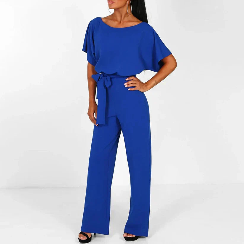 Combinaison Femme Chic avec Nœud Délicat et Taille Cintrée