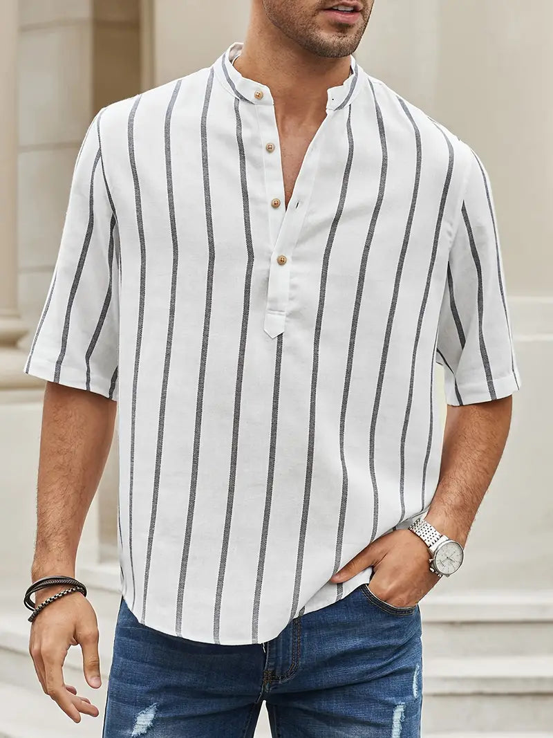 Chemise Décontractée Rayée Été