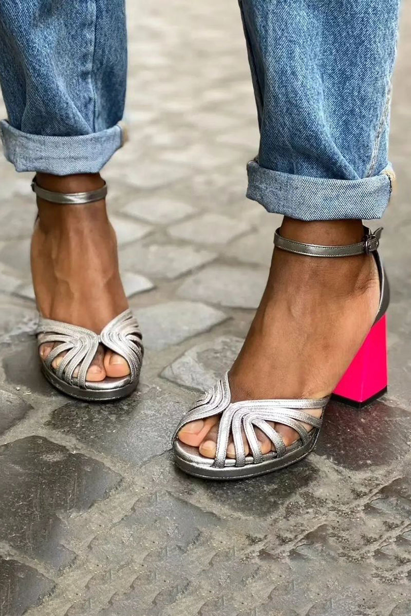 Sandales Talon Haut pour Femmes avec Sangle Réglable Été - LuxeStyle