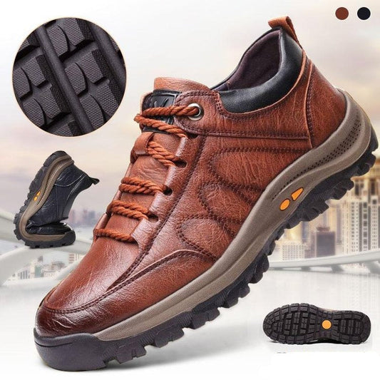 Chaussure de marche cuir brun homme - LuxeStyle