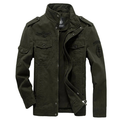 Veste Militaire Élégante avec Fermeture Éclair et Poches