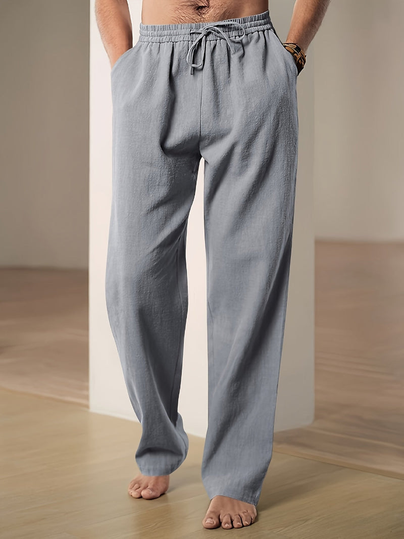 Pantalon Casual Élastique Homme avec Cordon de Serrage pour Voyage et Loisirs