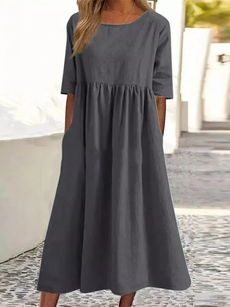 Robe détendue femme taille mi-longue