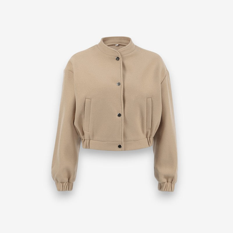 Blouson Hiver à manches longues avec fermeture éclair et poches - LuxeStyle