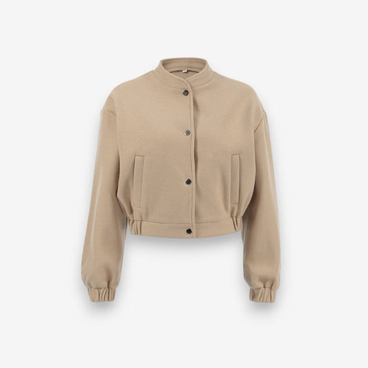 Blouson Hiver à manches longues avec fermeture éclair et poches - LuxeStyle