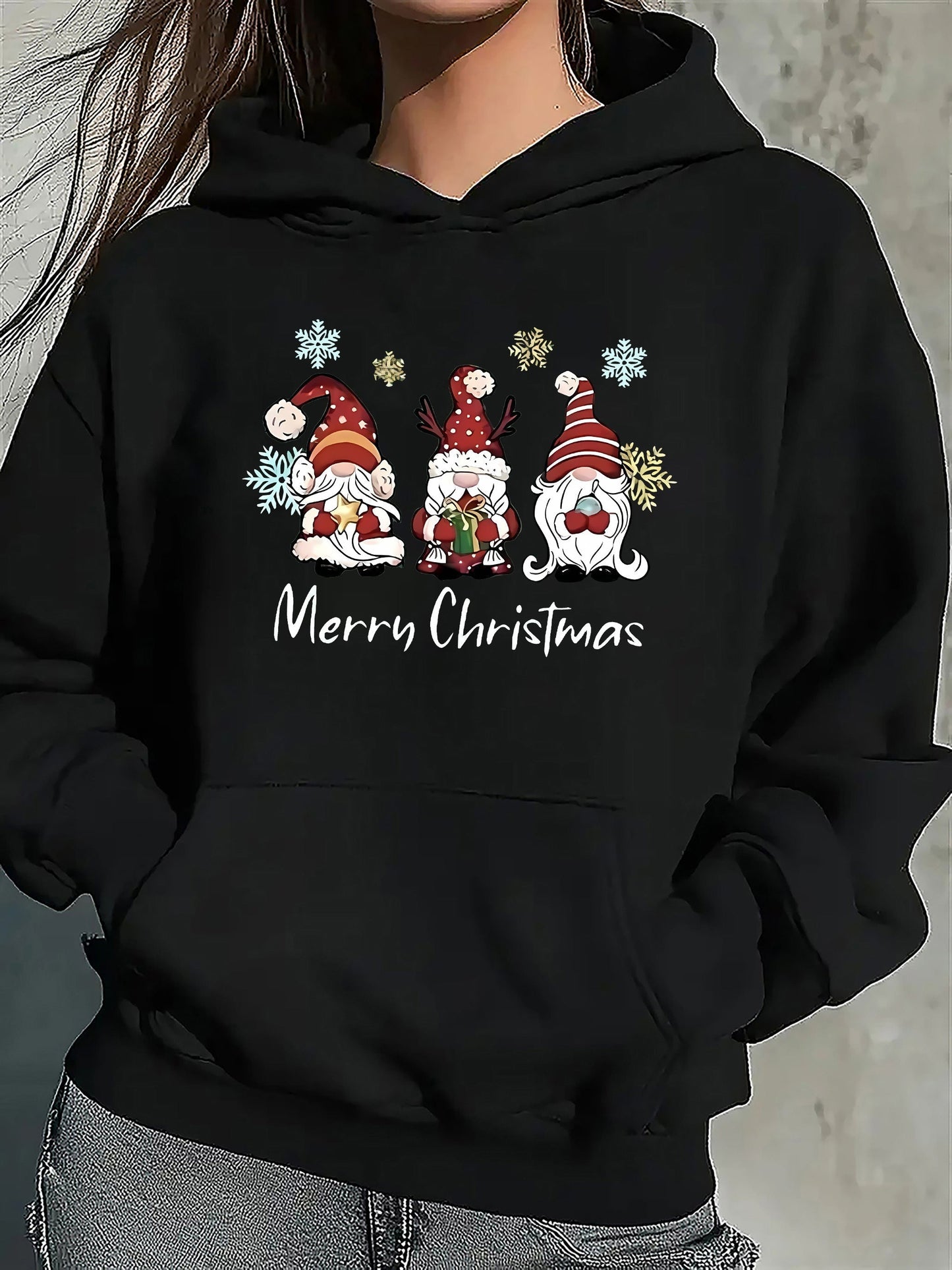 Pull de Femme Hiver Festif – Coton Confort avec Motif Joyeux de Neige