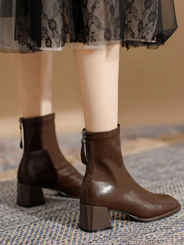 Bottes Femme Zippées Confortables Quotidiennes
