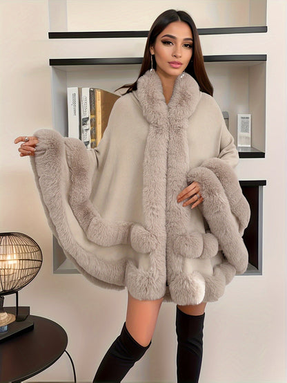 Manteau Long Élégant avec Capuche pour Femme