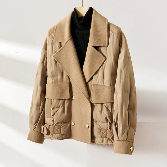 Veste Douillette Brodée pour Femme Automne Hiver - LuxeStyle