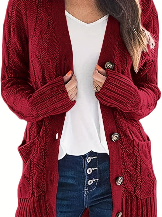 Gilet Femme Élégant – Cardigan Douillet à Câble avec Fermeture et Coupe Tendance - LuxeStyle
