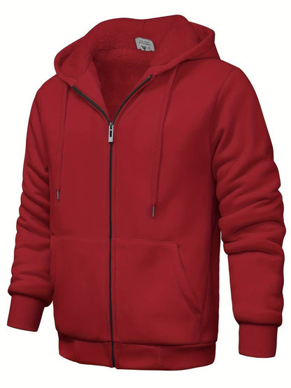 Sweat À Capuche Simple Zippé Pour Homme - Confortable Au Quotidien
