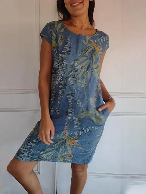 Floravia™ – Robe Longue Femme Élégante en Coton et Lin
