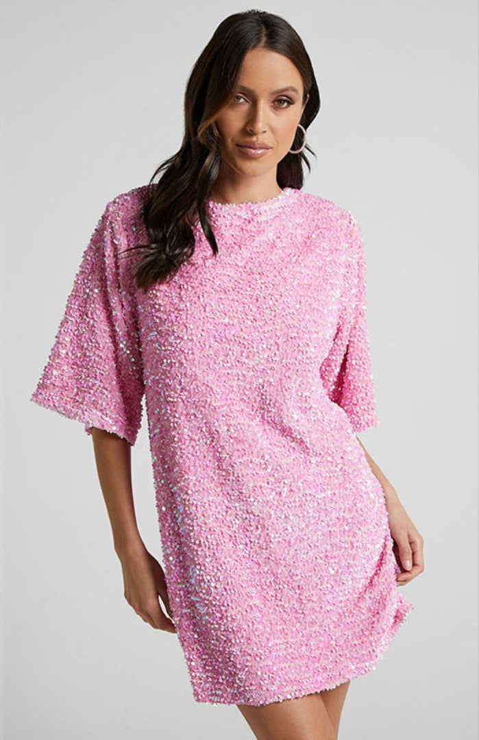 Robe Cocktail Élégante Pailletée pour Femmes