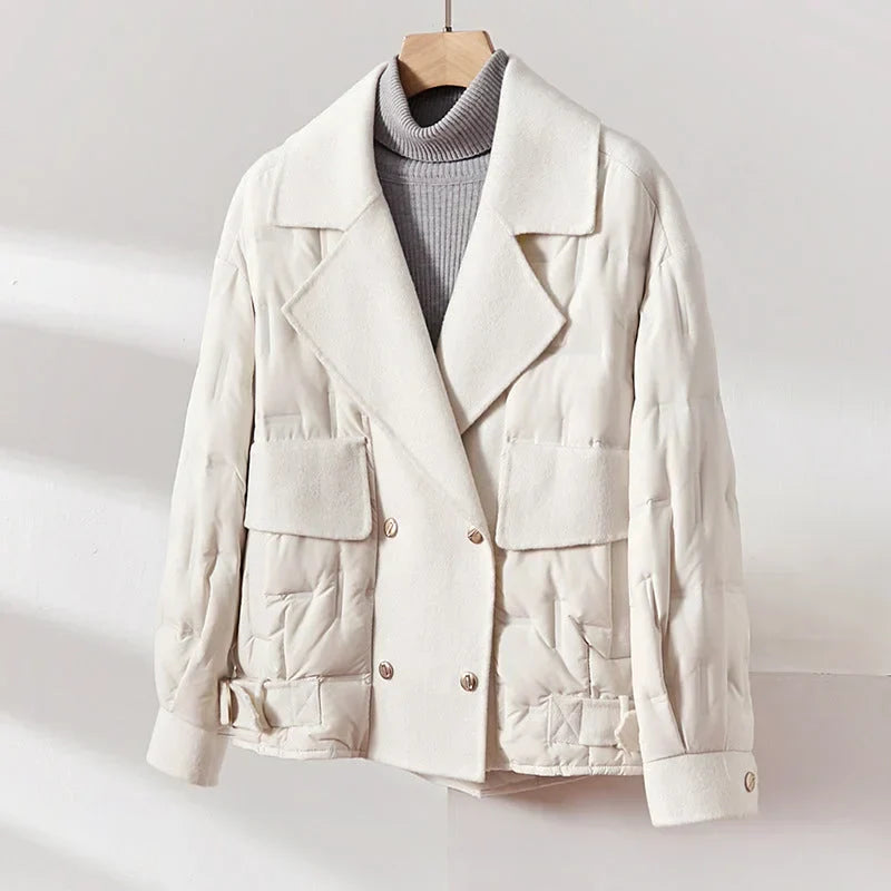 Veste Douillette Brodée pour Femme Automne Hiver