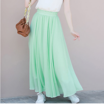 Jupe maxi soleil en voile léger pour femme