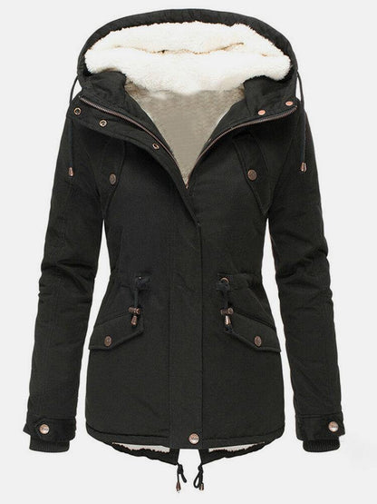 Veste Hivernale Féminine – Parka Chaud Etanche avec Capuchon & Doublure Confortable